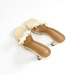 Transparent Floral Embellished Heel-White - Image 5