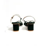 Embellished Green Open Toe Block Heel - Image 4