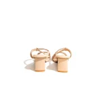 Embellished Golden Open Toe Block Heel - Image 5