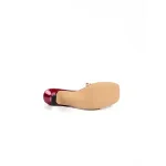 Transparent Floral Embellished Heel-Maroon - Image 3