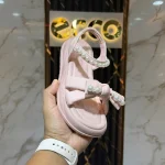 Pearl Bow Princess Sandals-Pink