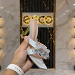 YSL Spool Heel-Pearl White