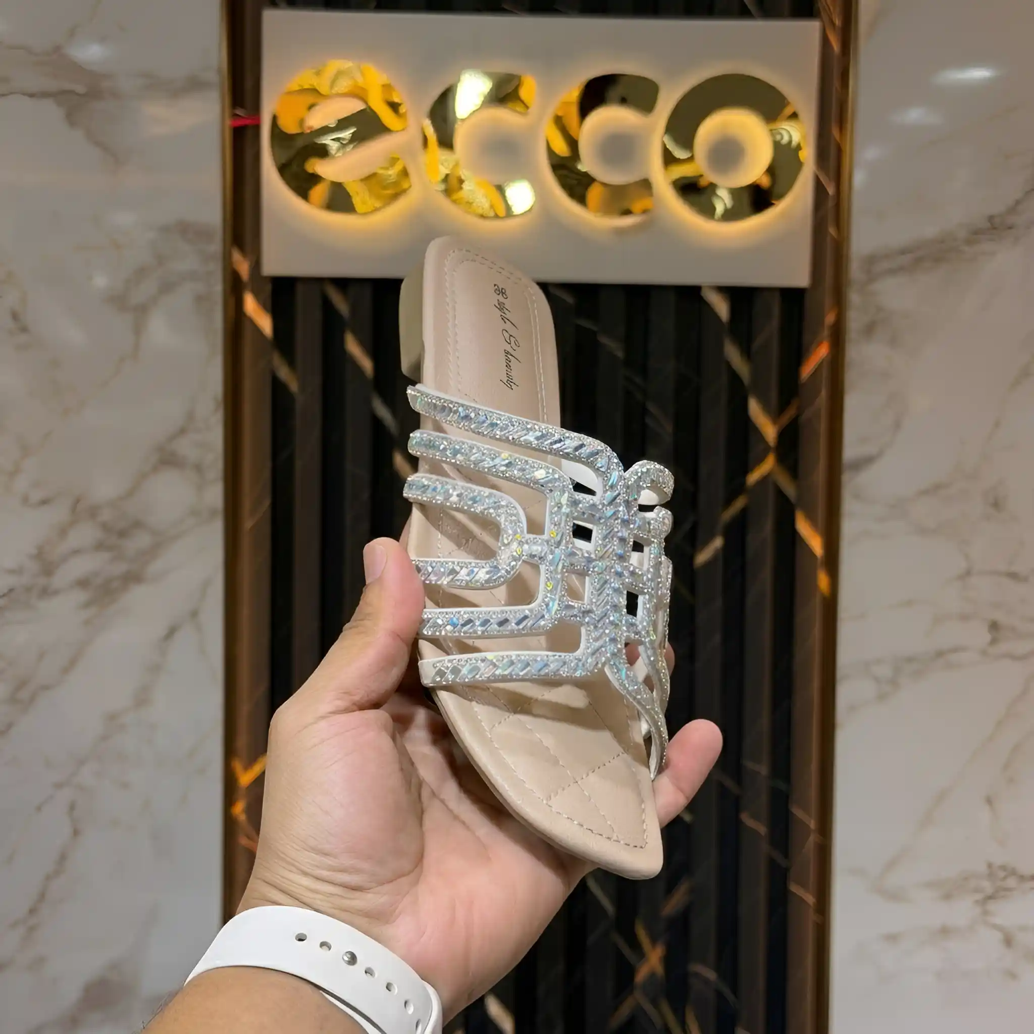 Gemini_Generated_Image_ffon8kffon8kffon (1) Crystal Embellished Mule Sandal-Nude Beige - Image 1