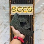 Ladies Glitter Box Heel-Multicolor