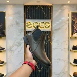 Man’s Leather Chelsea Boots-Chocolate
