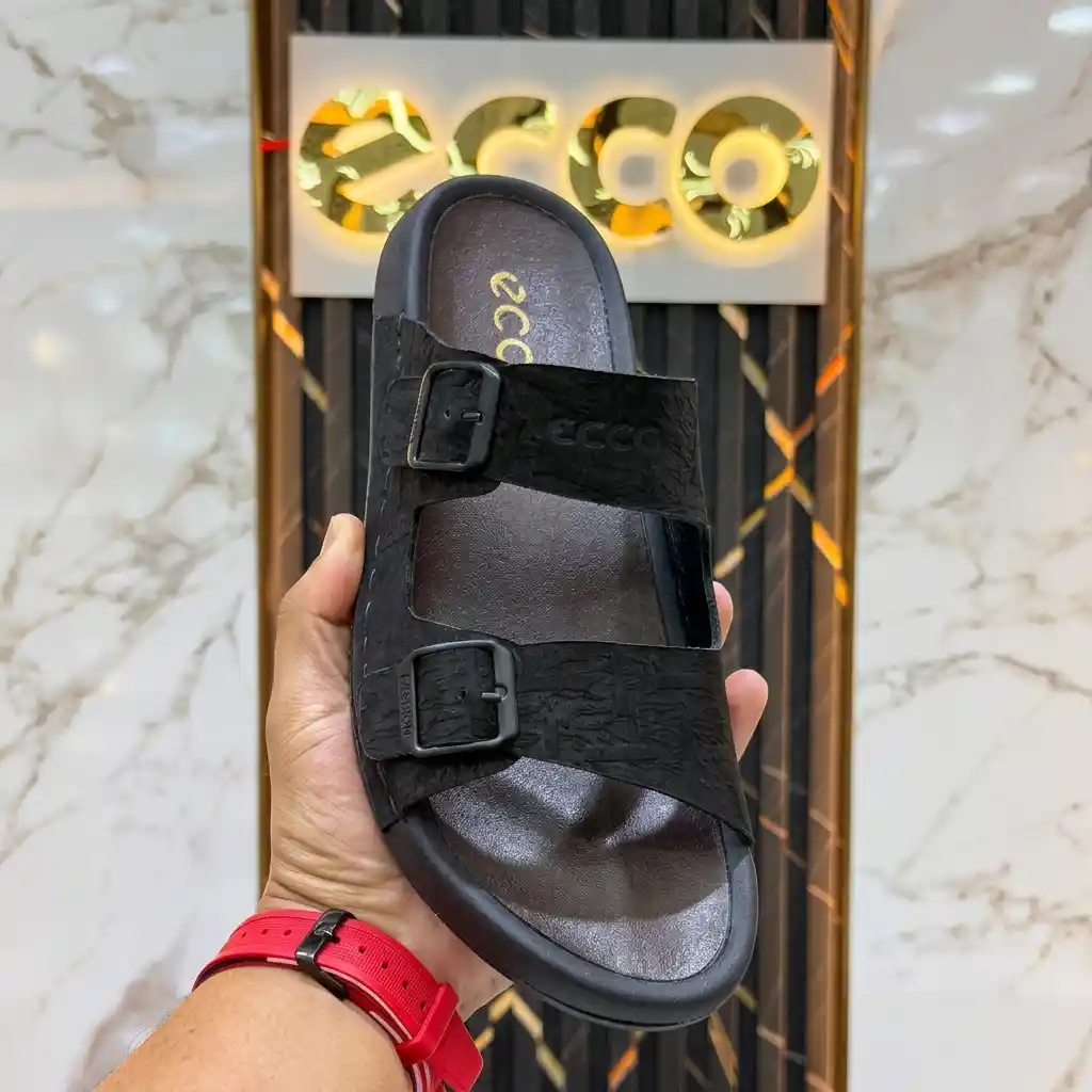 Gemini_Generated_Image_r8fynkr8fynkr8fy (1) Man’s Leather Slides-Black - Image 1
