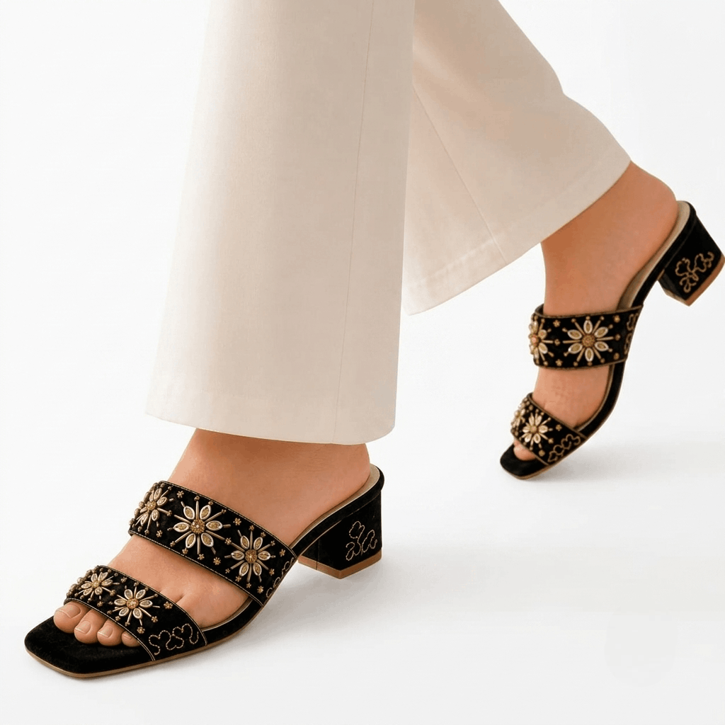 Gemini_Generated_Image_wiptrfwiptrfwipt (1) (1) Royal Blossom Heel-Black - Image 1