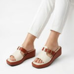 Wedge Buckle Sandal-White Chocolate - Image 3