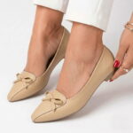 Classic Bow Flat-Beige - Image 3