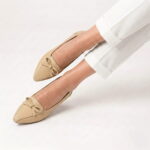 Classic Bow Flat-Beige - Image 4
