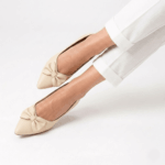 Bow Grace Flat -Beige - Image 4
