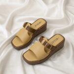 Wedge Buckle Sandal – Master Chocolate with buckle detail and comfortable wedge sole.