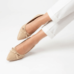 Elegant Bow Flat-Beige - Image 3