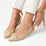 Elegant Bow Flat-Beige - Image 2