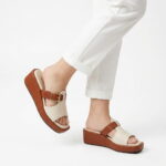 Wedge Buckle Sandal-White Chocolate - Image 2